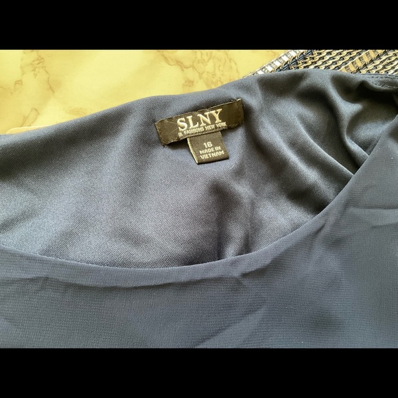 SLNY Navy Blue Dress Size 16.Cut a striking silhouette in SL Fashions' alluring - Picture 9 of 16